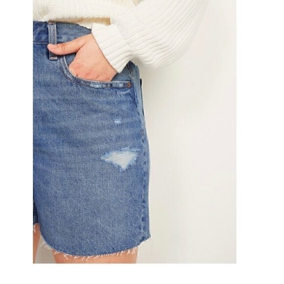 NWT Old Navy High-Waisted Slouchy Straight Cutoff Jean Shorts for Women SZ 16 - Picture 5 of 11